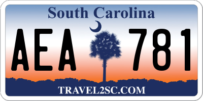 SC license plate AEA781