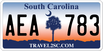 SC license plate AEA783