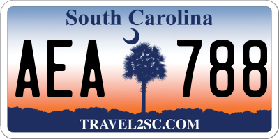 SC license plate AEA788