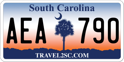 SC license plate AEA790
