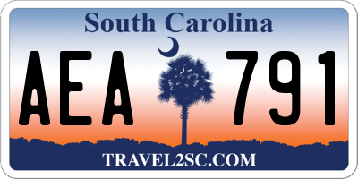 SC license plate AEA791