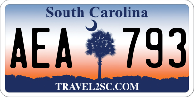 SC license plate AEA793