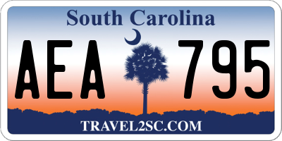 SC license plate AEA795