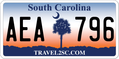 SC license plate AEA796