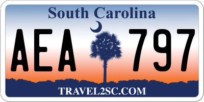 SC license plate AEA797