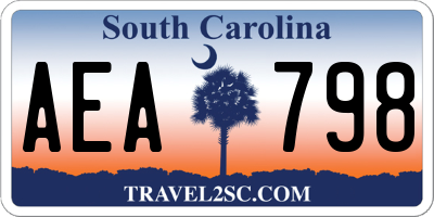 SC license plate AEA798