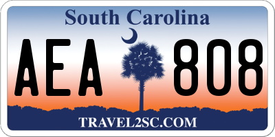 SC license plate AEA808