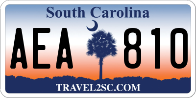 SC license plate AEA810