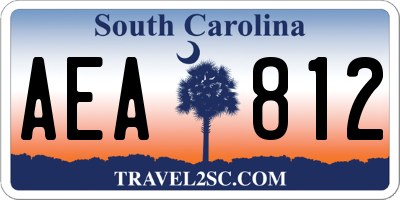 SC license plate AEA812