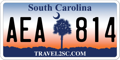 SC license plate AEA814