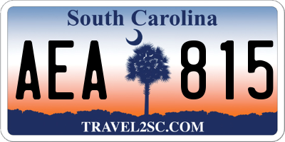 SC license plate AEA815
