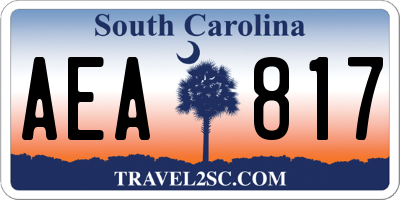SC license plate AEA817