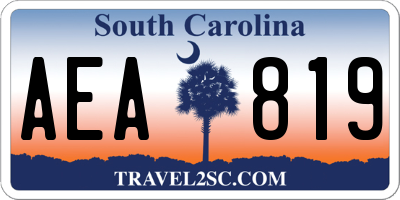 SC license plate AEA819