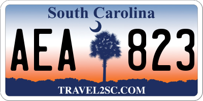 SC license plate AEA823