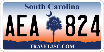SC license plate AEA824