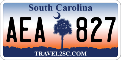 SC license plate AEA827
