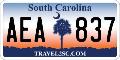 SC license plate AEA837