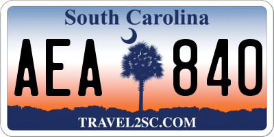 SC license plate AEA840