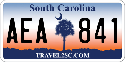 SC license plate AEA841
