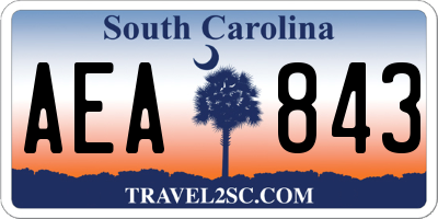 SC license plate AEA843