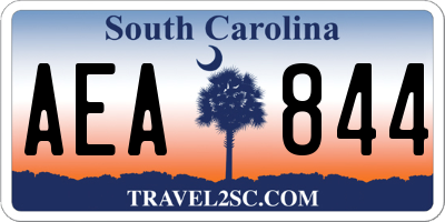 SC license plate AEA844