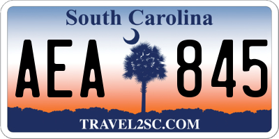 SC license plate AEA845