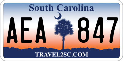 SC license plate AEA847