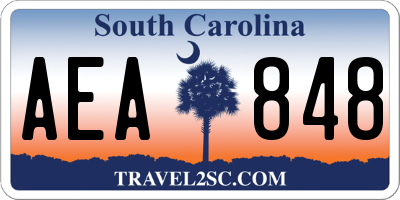 SC license plate AEA848