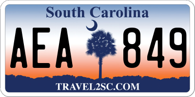SC license plate AEA849