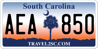 SC license plate AEA850
