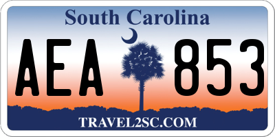 SC license plate AEA853