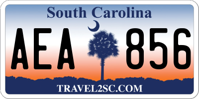 SC license plate AEA856