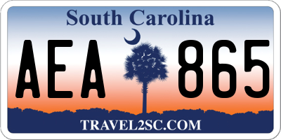 SC license plate AEA865