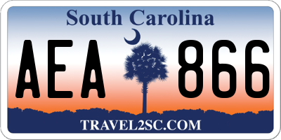 SC license plate AEA866