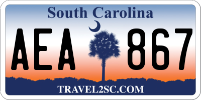 SC license plate AEA867