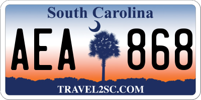 SC license plate AEA868