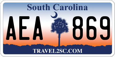 SC license plate AEA869