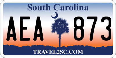 SC license plate AEA873