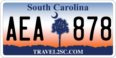 SC license plate AEA878