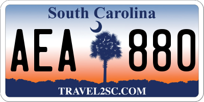 SC license plate AEA880