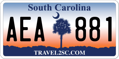 SC license plate AEA881