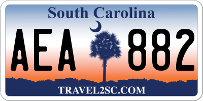 SC license plate AEA882