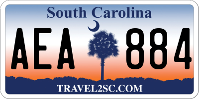 SC license plate AEA884