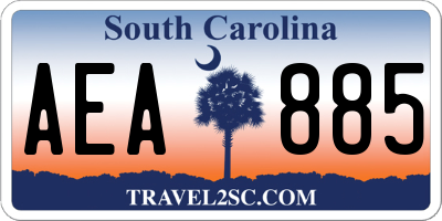SC license plate AEA885