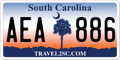 SC license plate AEA886