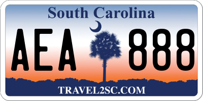 SC license plate AEA888