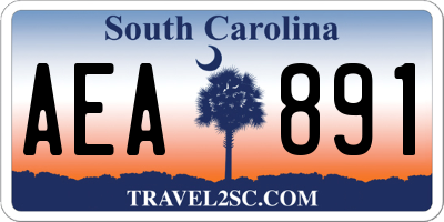 SC license plate AEA891