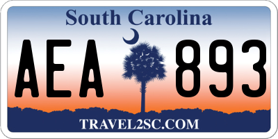 SC license plate AEA893