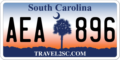 SC license plate AEA896