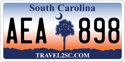 SC license plate AEA898